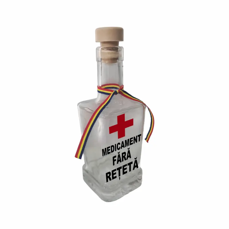 Medicament fara reteta, sticla cu mesaj patrata, 250 ml, model divgs318 02